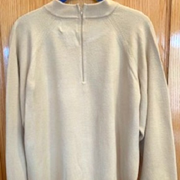 Stitches In Time Knit Sweater Tan/Beige Back Zip Sz: 1X - Picture 3 of 6